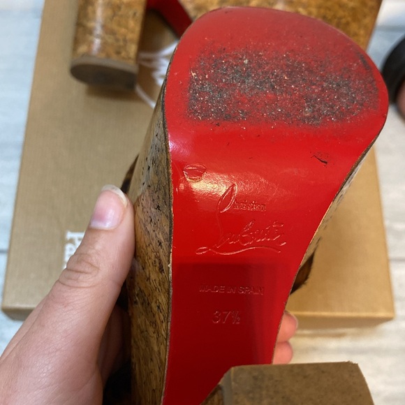 Super dombasle 160 pony leopard heels - red bottoms cork cheetah print -Y2K 37.5 - Picture 7 of 10